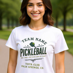 Pickleball Team Club Player Custom Text Green T-Shirt