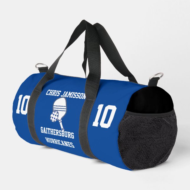 Pickleball Team, Coach or Player Blue Personalised Duffle Bag (Right Corner)
