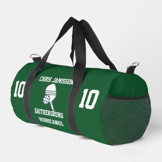 Pickleball Team, Coach or Player Green Personalise Duffle Bag (Right Corner)