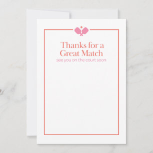 Pickleball Thank You Card Great Match