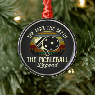 Pickleball- The Man, The Myth, The Legend Metal Tree Decoration