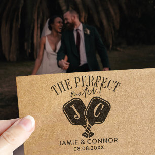 Pickleball The Perfect Match Wedding Save the Date Self-inking Stamp
