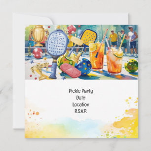 Pickleball themed Birthday Party  Invitation