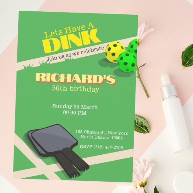 Pickleball Themed Sports Dinking Birthday Party Invitation (Creator Uploaded)