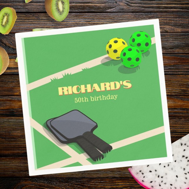 Pickleball Themed Sports Dinking Birthday Party Napkin (Creator Uploaded)