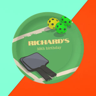 Pickleball Themed Sports Dinking Birthday Party Paper Plate