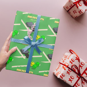 Pickleball Themed Sports Dinking Birthday Party Wrapping Paper