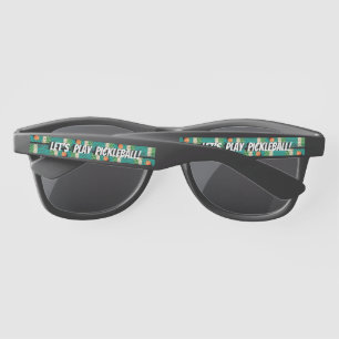 Pickleball 'Til the Streetlights Come On Teal Sunglasses