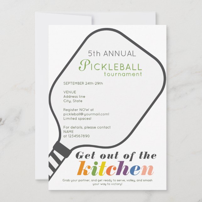 Pickleball Tournament Open House Pickleball Party Invitation (Front)