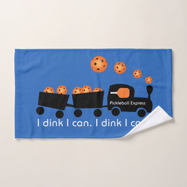 Pickleball Training I Dink I Can Orange Ball Hand Towel (Hand Towel)