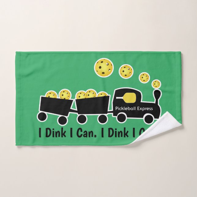 Pickleball Training I Dink I Can Yellow Ball Hand Towel (Hand Towel)