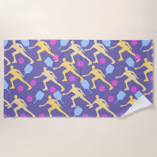 Pickleball Tropical  Beach Towel