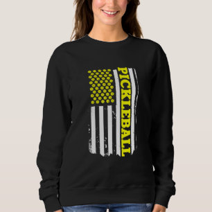 Pickleball Us Flag Racket Paddleball Sports Fourth Sweatshirt