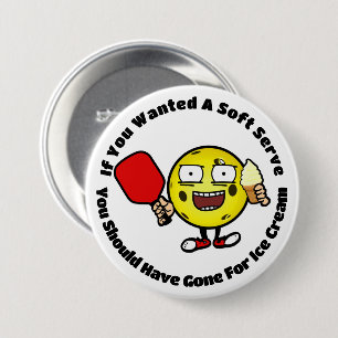 Pickleball Vanilla Soft Serve Yellow Ball Funny 7.5 Cm Round Badge