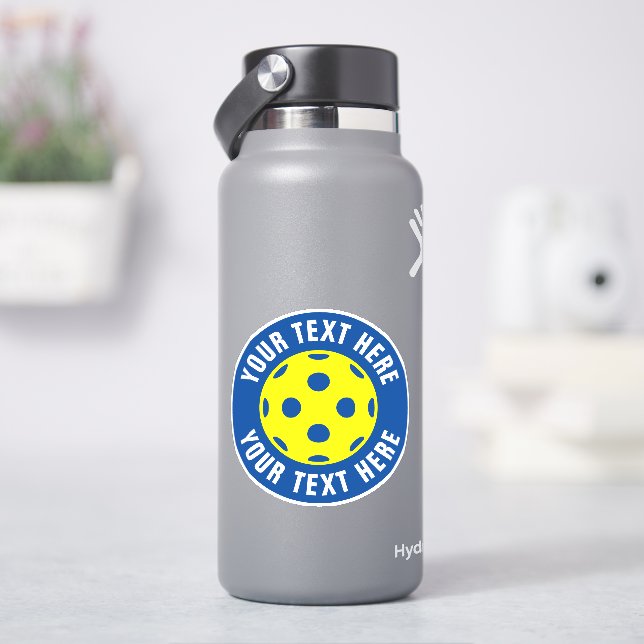 Pickleball vinyl stickers with custom text (HydroFlask)