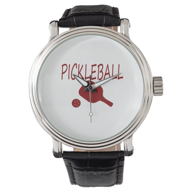 pickleball w paddle and ball red watch (Front)