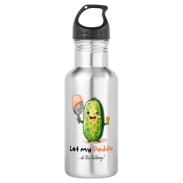 Pickleball Water Bottle, Funny, Cute Pickleball 532 Ml Water Bottle (Front)
