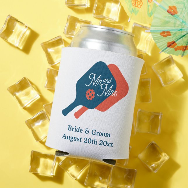 Pickleball wedding can cooler. Fun beverage holder Cooler (In Situ Summer)