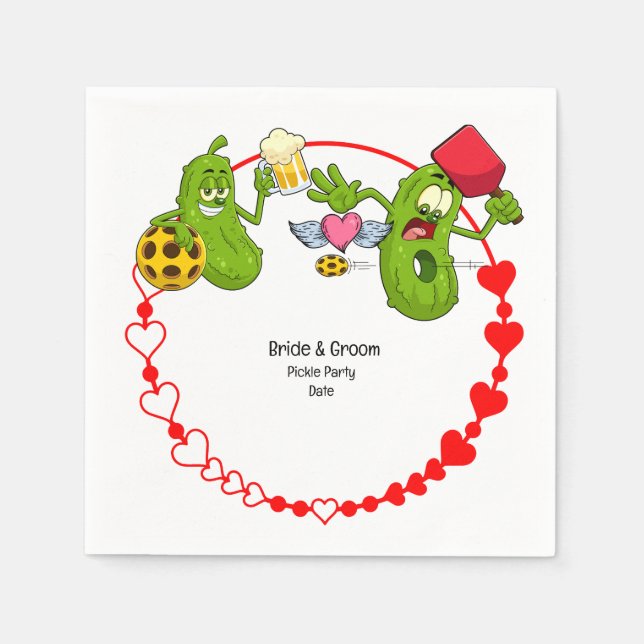 Pickleball Wedding  Napkin (Front)