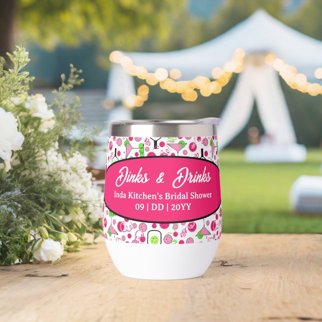 Pickleball Wedding Shower Pink Cosmo Personalised (Wedding)