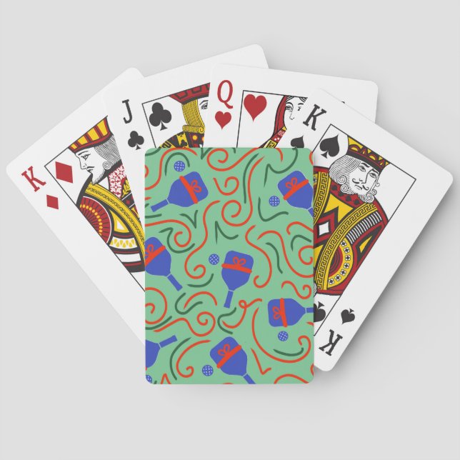 Pickleball with a Bow Napkin Playing Cards (Back)