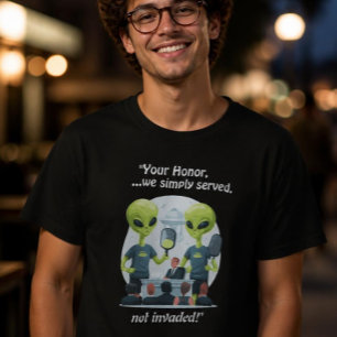 Pickleball with Aliens Funny T-shirt
