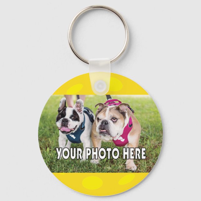 Pickleball with any photo key ring (Front)