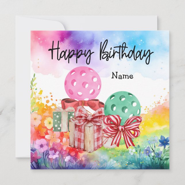 Pickleball with Birthday presents  (Front)