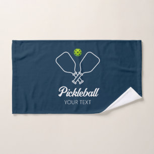 Pickleball with Paddles & Ball Personalised blue   Hand Towel
