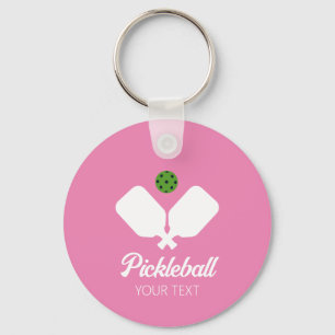 Pickleball with Paddles & Ball Personalised Key Ring