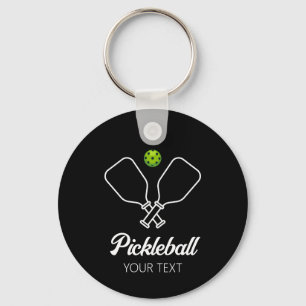 Pickleball with Paddles & Ball Personalised  Key Ring