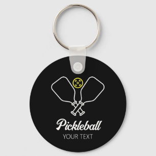 Pickleball with Paddles & Ball Personalised  Key Ring