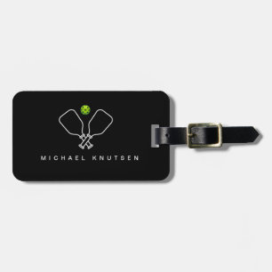 Pickleball with Paddles & Ball Personalised Luggage Tag