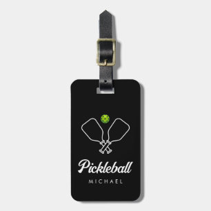 Pickleball with Paddles & Ball Personalised  Luggage Tag