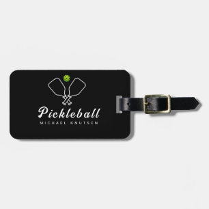 Pickleball with Paddles & Ball Personalised  Luggage Tag