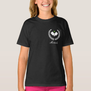 Pickleball with Paddles & Ball Personalised Name T-Shirt