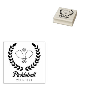Pickleball with Paddles & Ball Personalised  Rubber Stamp