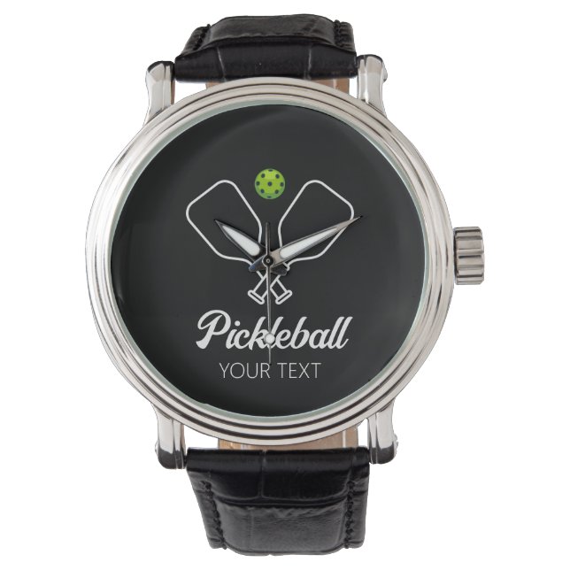 Pickleball with Paddles & Ball Personalised  Watch (Front)