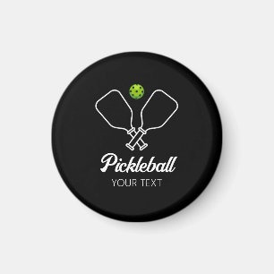 Pickleball with Paddles & Ball Personalized  Magnet