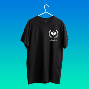Pickleball with Paddles & Ball Personalized Name T-Shirt
