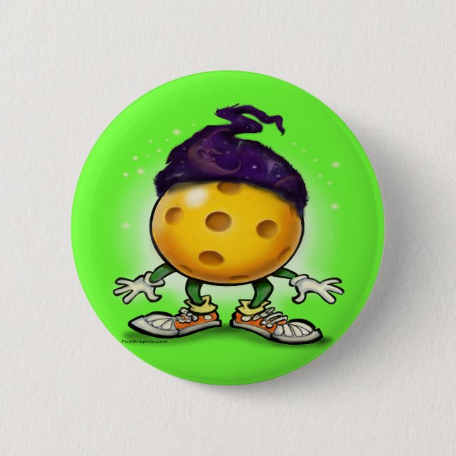 Pickleball Wizard 6 Cm Round Badge (Front)