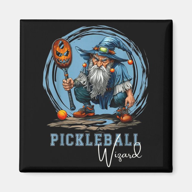 Pickleball wizard funny fantasy sports art  magnet (Front)