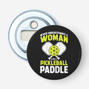Pickleball Woman Funny Pickleball Player Gift Bottle Opener