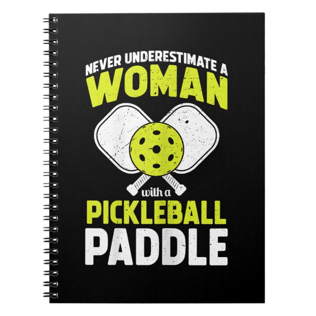 Pickleball Woman Funny Pickleball Player Gift Notebook (Front)