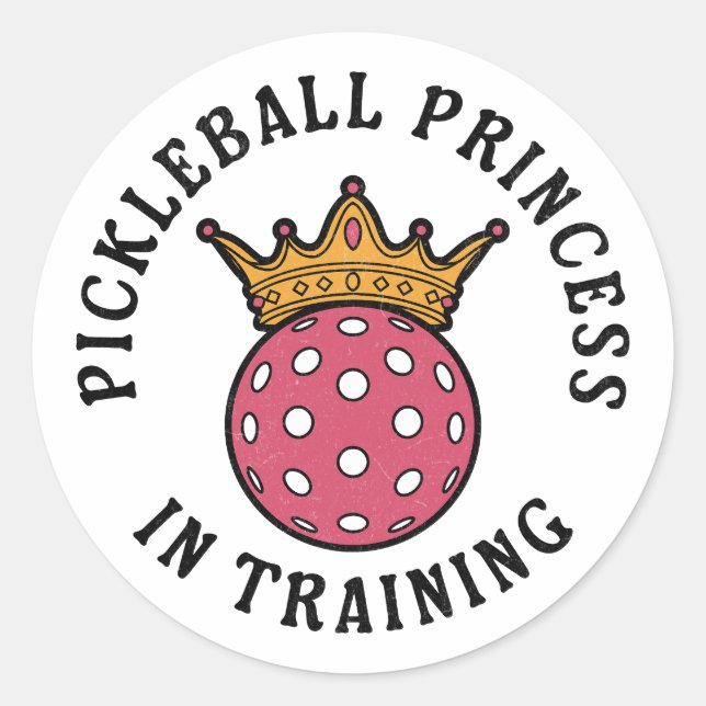 Pickleball Women Funny Classic Round Sticker (Front)