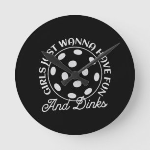 Pickleball Women Funny Quote Round Clock