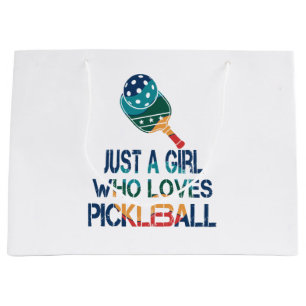 Pickleball women rainbow large gift bag
