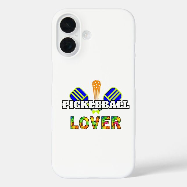 Pickleball Word Crossed Paddles Ball Lover Design Case-Mate iPhone Case (Back)