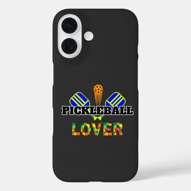 Pickleball Word Crossed Paddles Ball Lover Design Case-Mate iPhone Case (Back)
