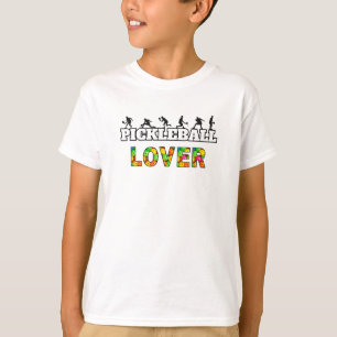 Pickleball Word Male Silhouettes Lover Ball T-Shirt